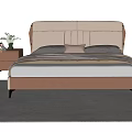 Modern Double Bed 3d model
