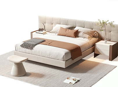 Modern Double Bed 3d model