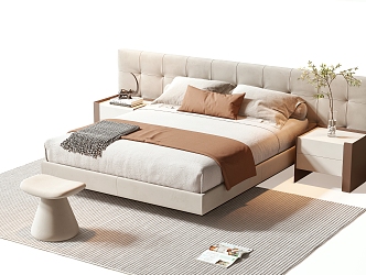 Modern Double Bed 3d model