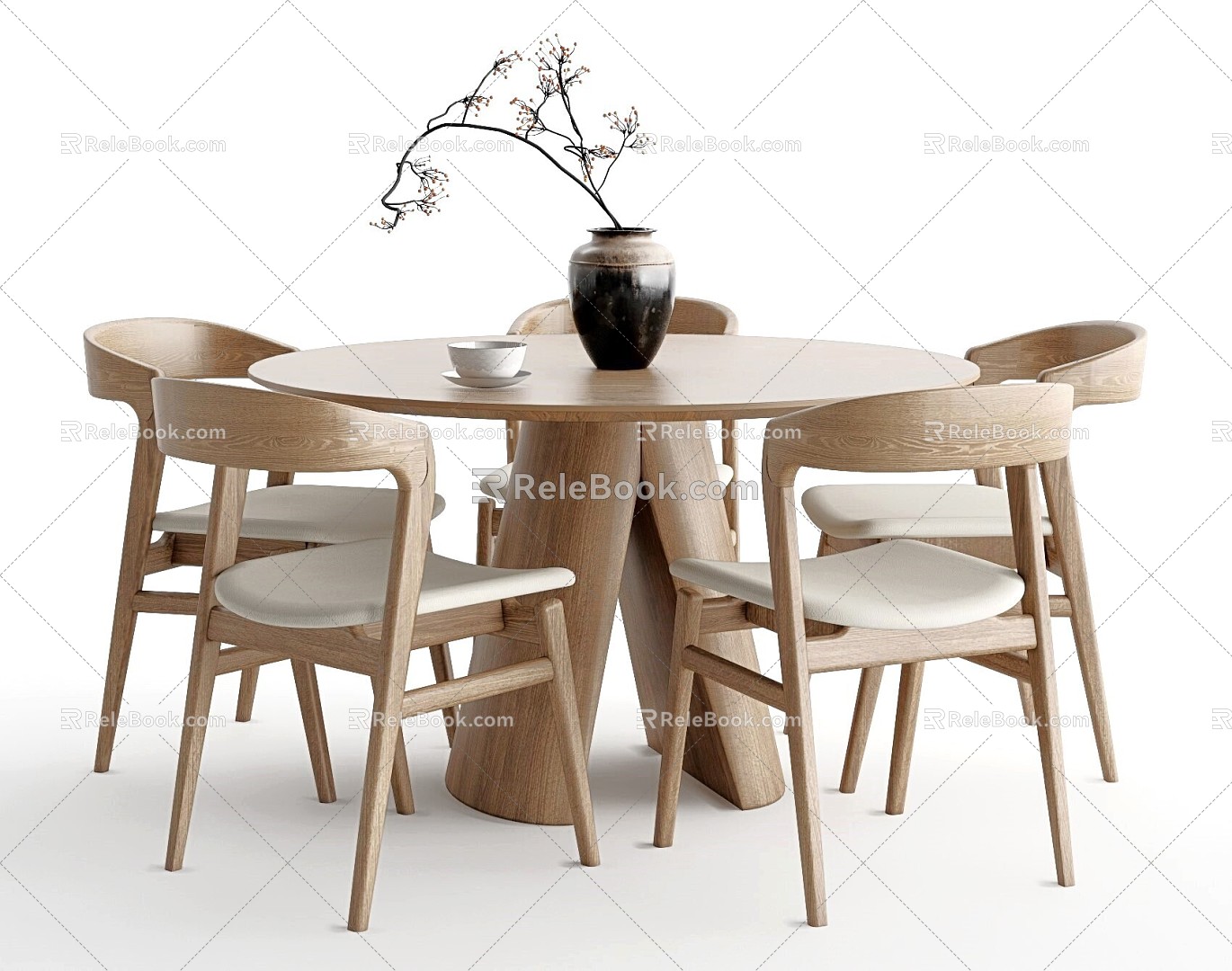 Dining Table and Chair Combination Bar Dining Table Dining Chair Ornaments 3d model