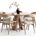 Dining Table and Chair Combination Bar Dining Table Dining Chair Ornaments 3d model