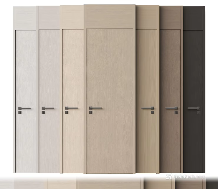 Modern Hinged Doors Featuring Various Colors and Wooden Texture for Home Interior 3d model 