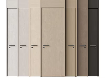 Modern Hinged Doors Featuring Various Colors and Wooden Texture for Home Interior 3d model