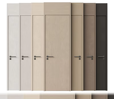 Modern Hinged Doors Featuring Various Colors and Wooden Texture for Home Interior 3d model