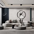 Modern sofa coffee table combination 3d model