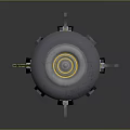 Green Military Missile Featuring Metallic Sections And Yellow Markings On Shiny Surface