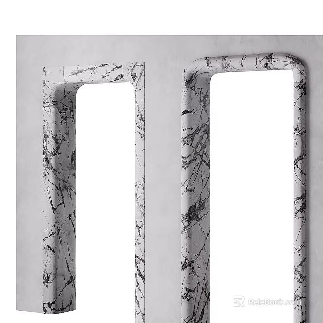 Two Elegant Decorative Frames With Natural Marble Texture For Home Decor 3d model 