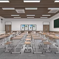 modern classroom 3d model