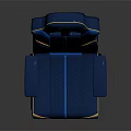 Ergonomic Office Chair Blue and Yellow Racing Style Stitched Design with Adjustable Armrests Black Base