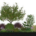 Arbor as Centerpiece in Garden Landscape With Shrubs Colorful Flowers and Green Plants