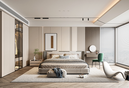 Modern Bedroom Simple Home Bedroom 3d model