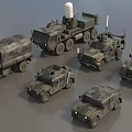 Various Military Vehicles With Camouflage Paint For Tactical Operations