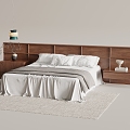 Middle Antique Bed Combination Double Bed Dado 3d model