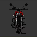 Red and Black Modern Sporty Motorcycle with Sleek Design and Headlight