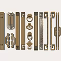 New Chinese Handle Door Handle 3d model