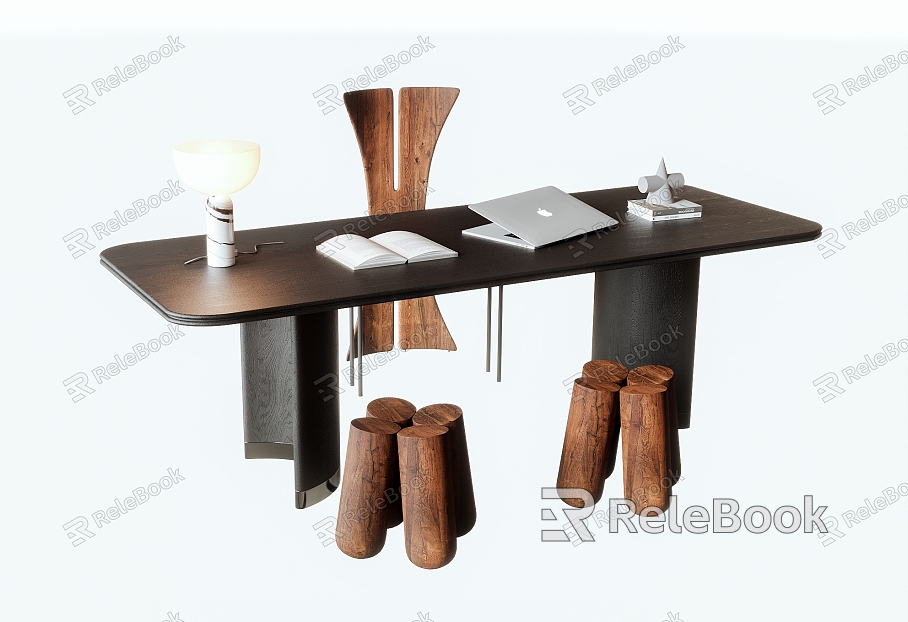 Middle Style Desk Chair Desk Stool Desk Ornaments model