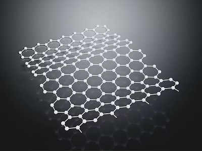 Graphene Hexagonal Lattice Structure with White Lines for Household Items on Dark Background 3d model