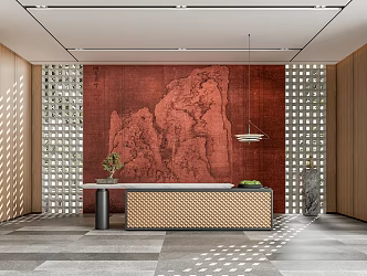 New Chinese Front Desk 3d model