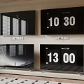Four Televisions Wall Mounted and On Stands Showing Time Date and Scenic Screen