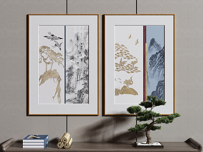 New Chinese Landscape Painting Decorative Painting model