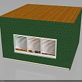 Cozy Indoor Scene With Green Wallpaper Wooden Bulletin Board Desk Lamp Globe And Window Blinds