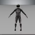 Futuristic Tech Inspired Full Body Suit With Helmet And Reflective Details