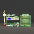 TSINGTAO Brand Themed Station with Happy Charging Area Please Sit Sign and Item Storage Spots