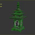 Traditional Japanese Wooden Lantern Furniture With Multi Tiered Design And Illuminated Interior