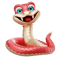 Colorful Reptile Toy Snakes Red And Yellow With Cartoon Eyes And Playful Design