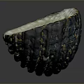 Handcrafted Textured Oval Sculpture With Blue And Gold Woven Patterns