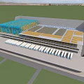 Modern Industrial Factory Large Structure With Colorful Roof Multiple Workshops And Green Surroundings