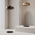 Modern Floor Lamps With Wooden Shade Metal Pole And Black Base In Minimalist Room