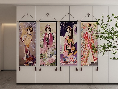 Japanese Decorative Hanging Paintings model