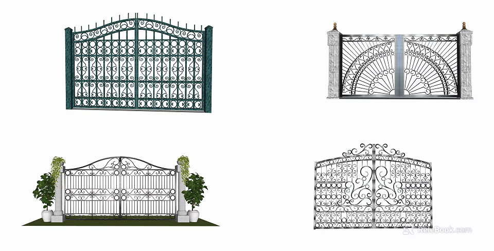 Intricate Patterned Iron Gates With Decorative Designs Various Styles And Classic Finishes 3d model 