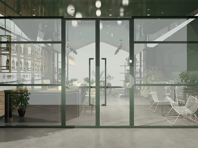 Modern Open Kitchen Showroom With Elegant Interior Design And Island Counter 3d model