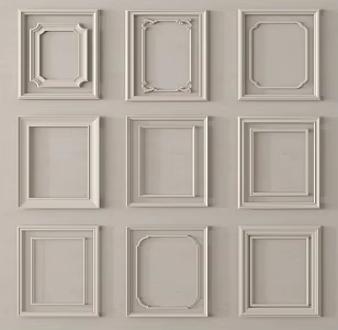 French plaster line plaster line background wall sofa background wall bedroom background wall 3d model