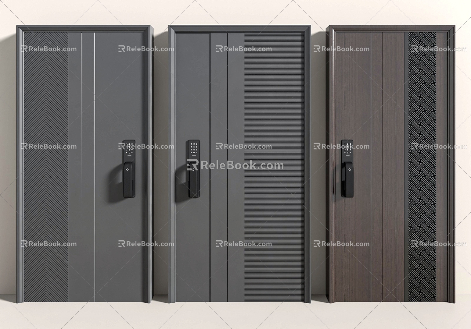 Password door security door entry door 3d model