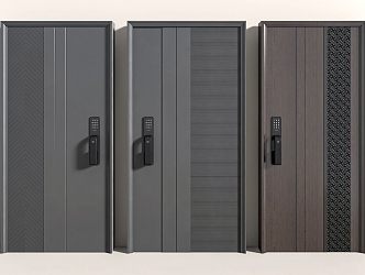 Password door security door entry door 3d model