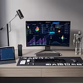 Computer Laptop Monitor Keyboard Mobile Phone Watch Desk Lamp Mouse Pad 3d model