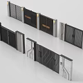 Modern Gates Design With Black Metal Panels And Stone Frame Details
