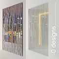 Modern Transparent Decorative Partition Components With Striped Design And Interior Lighting 3d model
