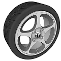 Durable Automotive Hardware Tools Wheel Rim With Black Tire And Silver Metal Design