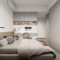 Modern Kids Room With Bunk Bed Desk Chair Bookshelf Blue Blanket And Storage Cabinets
