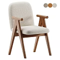 Modern Leisure Chair With Wooden Frame Beige Fabric Upholstery And Armrests
