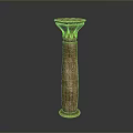 Classical Architectural Column With Brown Stone Carved Texture And Classic Design