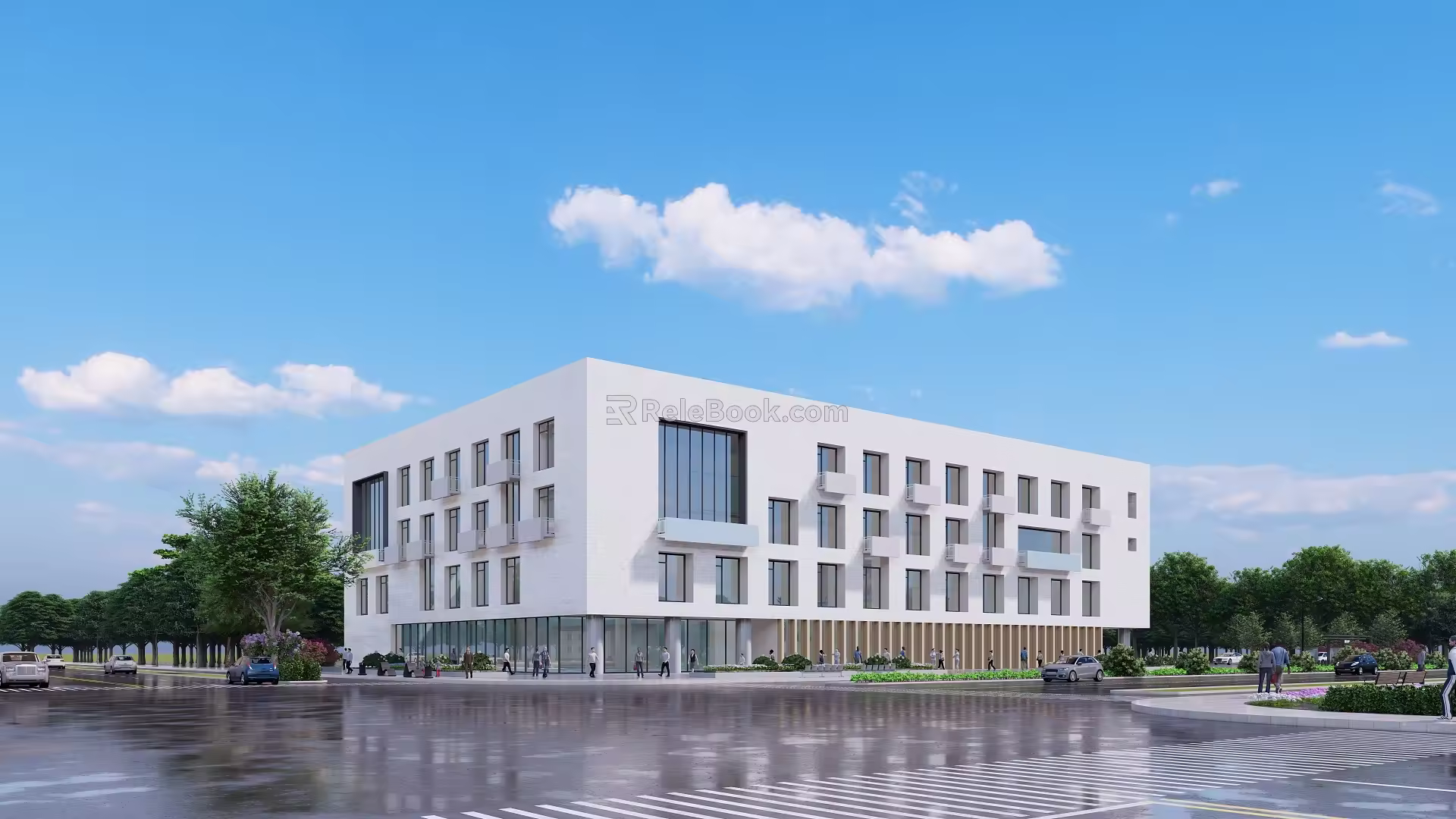 Modern style comprehensive building office building commercial building school teaching building administrative building 3d model
