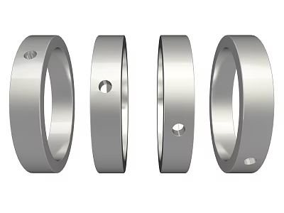 Stainless Steel Hardware Tool Metal Rings With Holes Set of Four 3d model