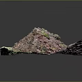 Terrain Model Showing Colorful Surface With Green Vegetation And Brown Soil Features