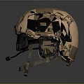 Tactical Combat Helmet With Military Style Goggles And Protective Microphone Strap
