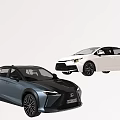 Blue Lexus SUV and White Toyota Sedan Exterior Design Modern Car Vehicle Models